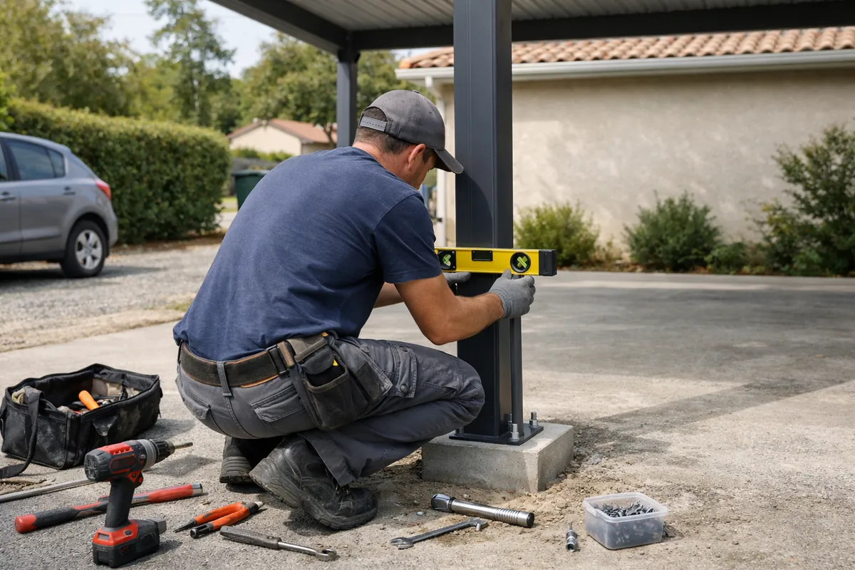 Pose d'un carport adossé à Fronton